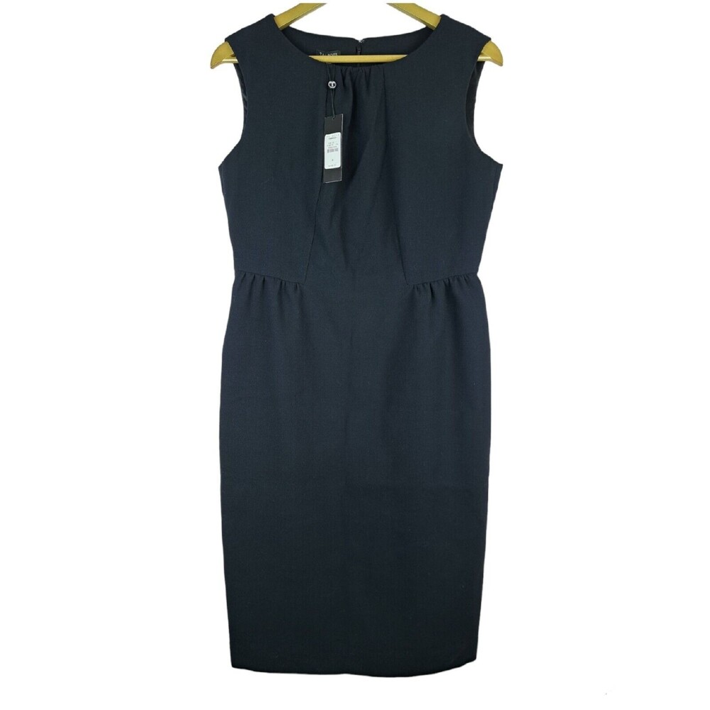 NEW Talbots Women Classic Black Sheath Dress Size 8 Sleeveless Rayon Blend